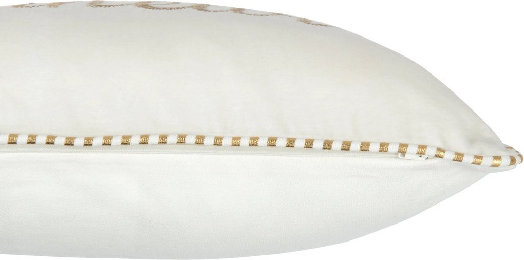 Polštář Bonheur textil bílý se zlatým – 30*45*3,5 cm