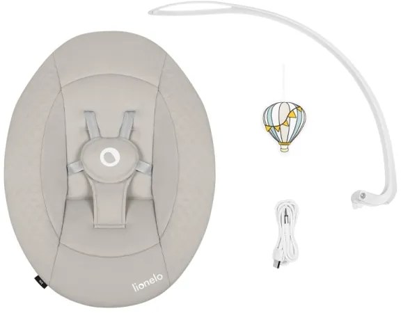 Lionelo - Detské hojdacie kresielko s melódiou IRIS 4xAA béžová (Sand)