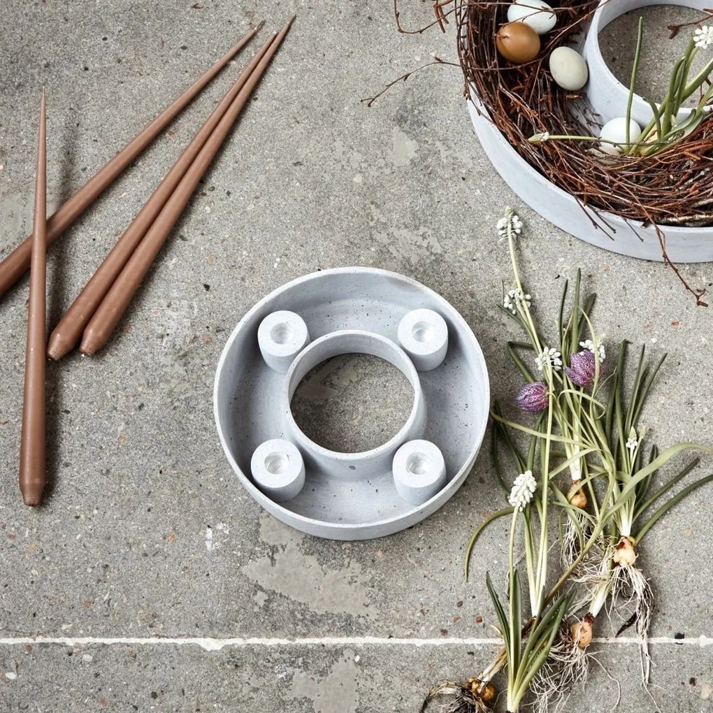 House Doctor Svietnik The Ring Grey Polystone 26 cm