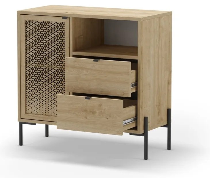 Skrinka v dekore duba v prírodnej farbe 80x80 cm Inca – Marckeric