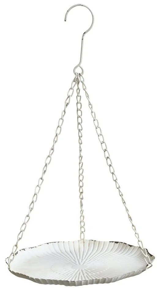 Krémové antik kovové závesné krmítko pre vtáčiky Joel - 25*43 cm