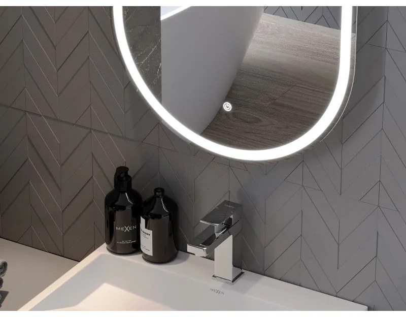 Mexen Bono, LED kúpeľňové zrkadlo s podsvietením 55 x 155 cm, 6000K, ochrana proti zahmlievaniu, 9816-055-155-611-00