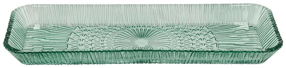 Zelený sklenený servírovací tanier 14x38 cm Kusintha – Bitz