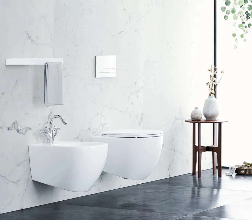 ISVEA INFINITY, závesný bidet 36,5x53cm, biela, 10NF41001