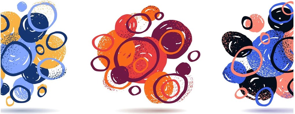 Obraz farebných kruhov (120x50 cm)