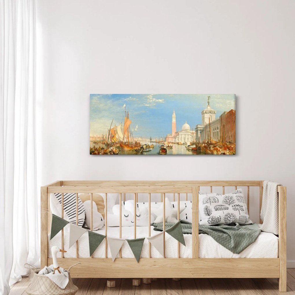 Obraz - Joseph Mallord William Turner, Venice the Dogana and San Giorgio Maggiore, reprodukcia (120x50 cm)