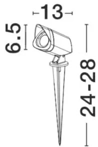 Vonkajšie LED lampa Inside 6.5 čierne