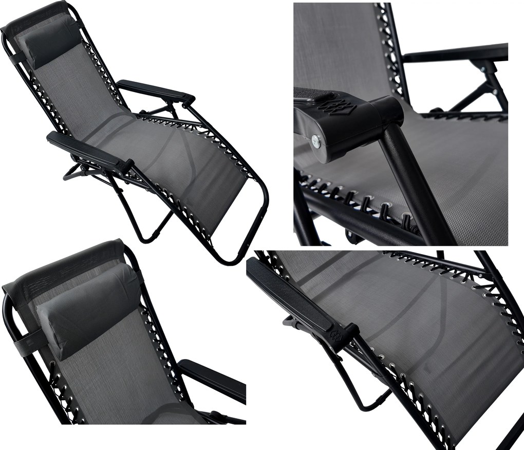 TRENDIE Záhradné ležadlo sivé