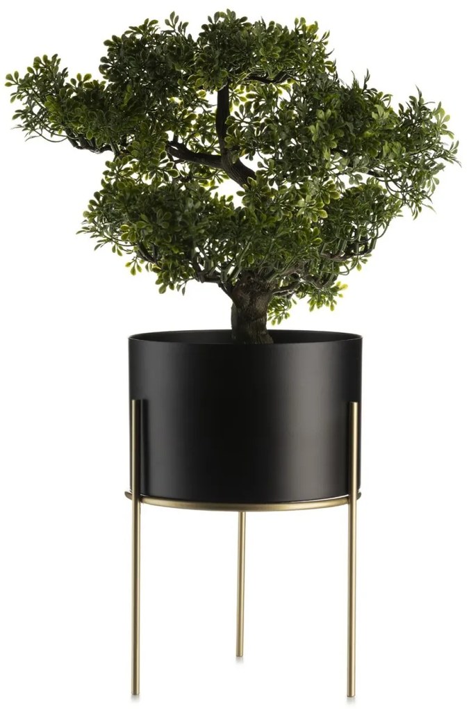 Kvetináč na stojane LOFT II 22 cm čierny