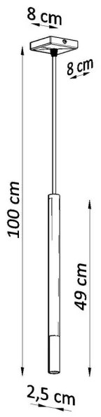 Luster na lanku MOSAIC 1xG9/12W/230V čierna/zlatá