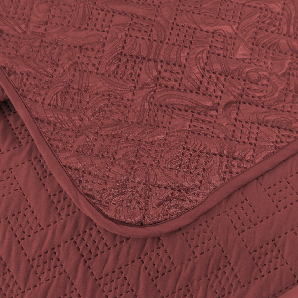 Prehoz na posteľ WICKER vínový Rozmer: 170 x 210 cm