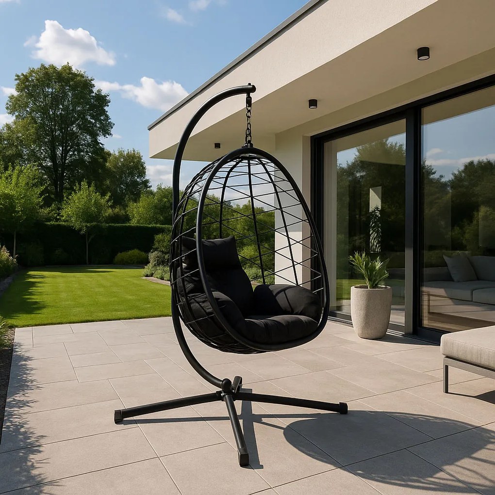 MultiGarden Závesné záhradné hojdacie kreslo Cocoon do 120 kg + vankúše MultiGarden