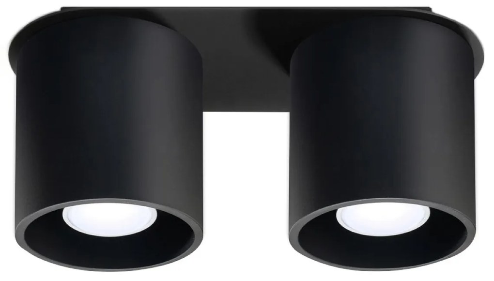 Stropné svietidlo Orbis, 2x čierne kovové tienidlo