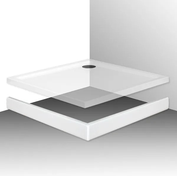 Roth Štvorcová akrylátová sprchová vanička FLAT KVADRO ROTH-Variant: rozmery: 80x80 cm - (FLAT KVADRO 800x800 - 8000118)
