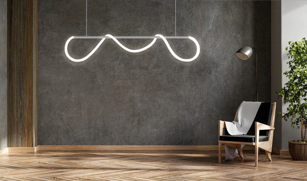 Stropné LED svietidlo CURVE maxi - 60W - chrómové