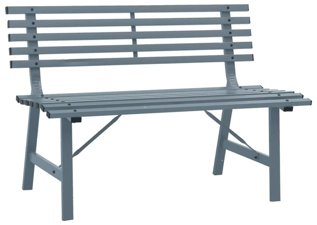 vidaXL Záhradná lavička 110 cm oceľ sivá