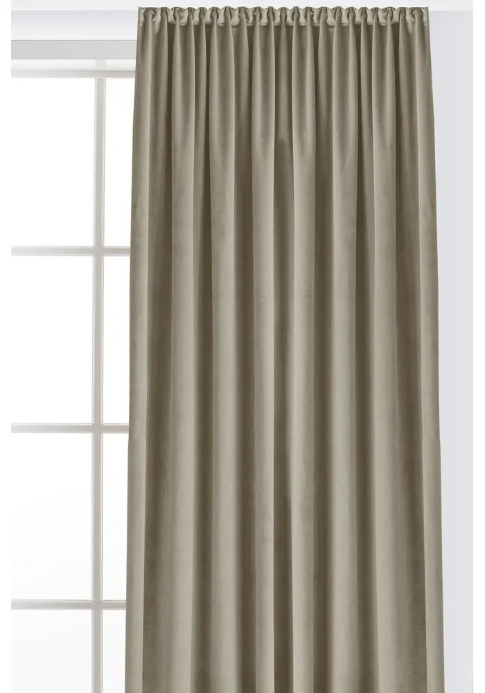 Béžový zamatový dimout záves 200x250 cm Velto – Filumi