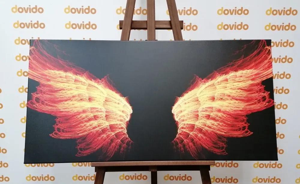 Obraz ohnivé anjelské krídla - 120x60