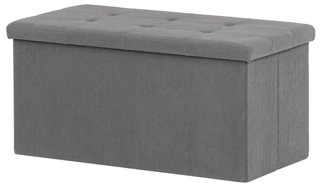 Autronic BONTEC Taburet s úložným priestorom, čierna, menčestrová látka, TAB-472 BK6 Farba: Šedá