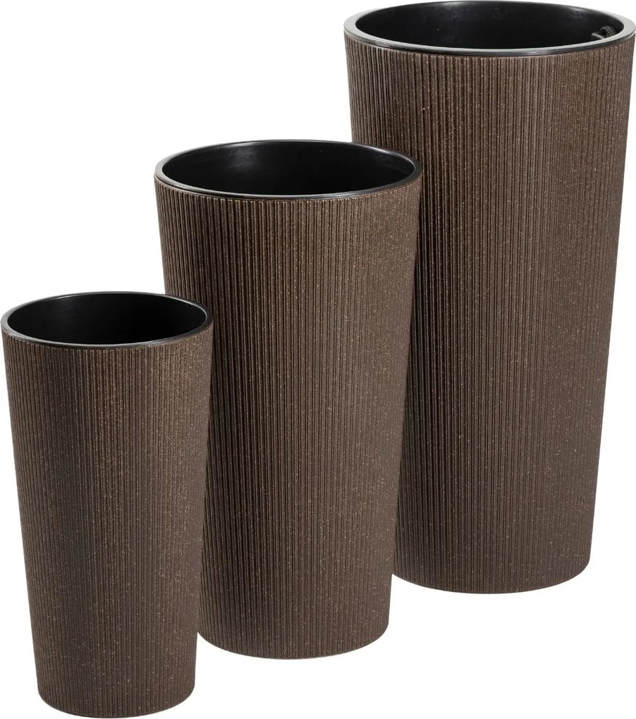 PLASTOVÝ KVETINÁČ URBANIKA ECO 36,5X19,5 CM TMAVOHNEDÁ