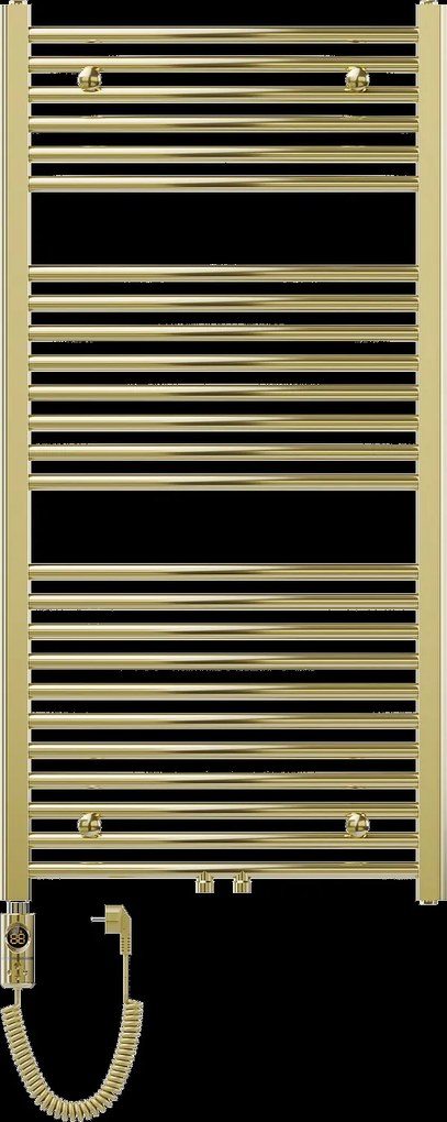 Mexen Ares, elektrické vykurovacie teleso 1200x600 mm + vykurovacia tyč 600 W, zlatá lesklá, W102-1200-600-2600-50