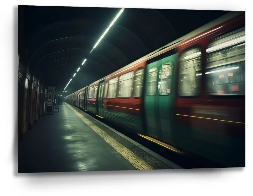 Sablio Obraz Metro na tmavej stanici - 90x60 cm