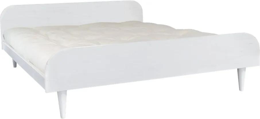 Dvojlôžková posteľ z borovicového dreva s matracom Karup Design Twist Comfort Mat White/Natural, 160 × 200 cm