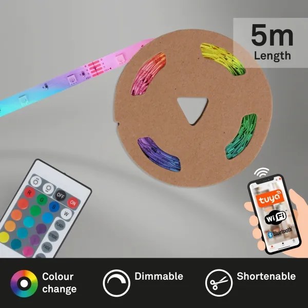 Brilo - LED RGBW Stmievateľný pásik 6,5m LED/15W/230V Wi-Fi Tuya + DO