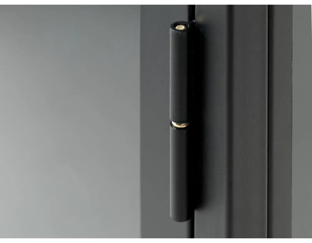 Čierna kovová vitrína 58x160 cm Carmel – Unique Furniture