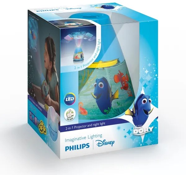 Philips 71769/90/16 - LED Detský projektor DISNEY DORY LED/0,1W/3xAAA