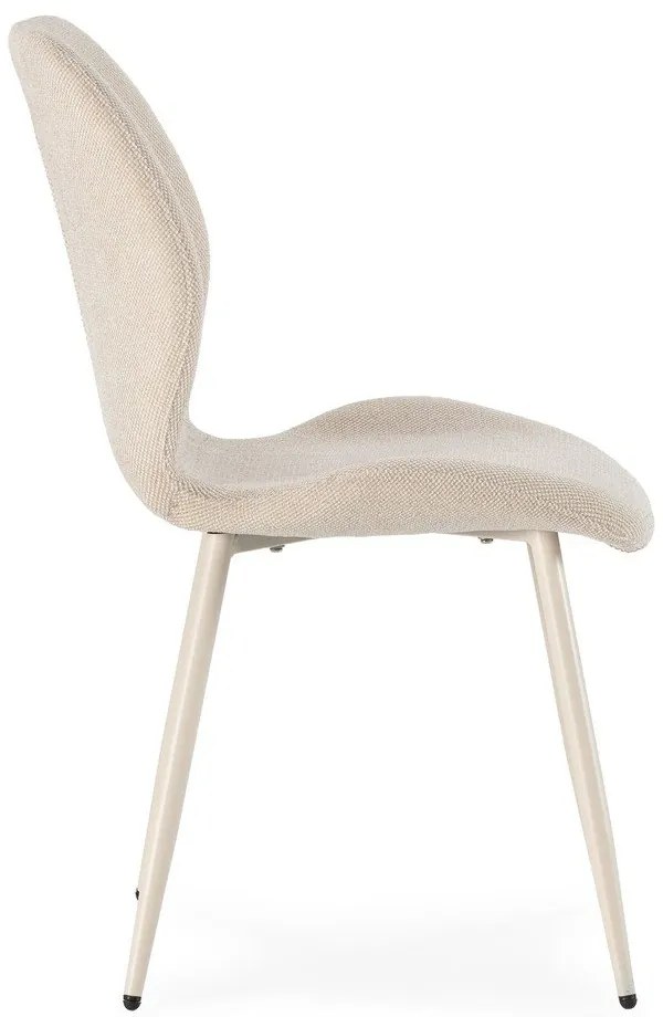 Krémovobiele čalúnené jedálenské stoličky v súprave 4 ks Ansu – Marckeric