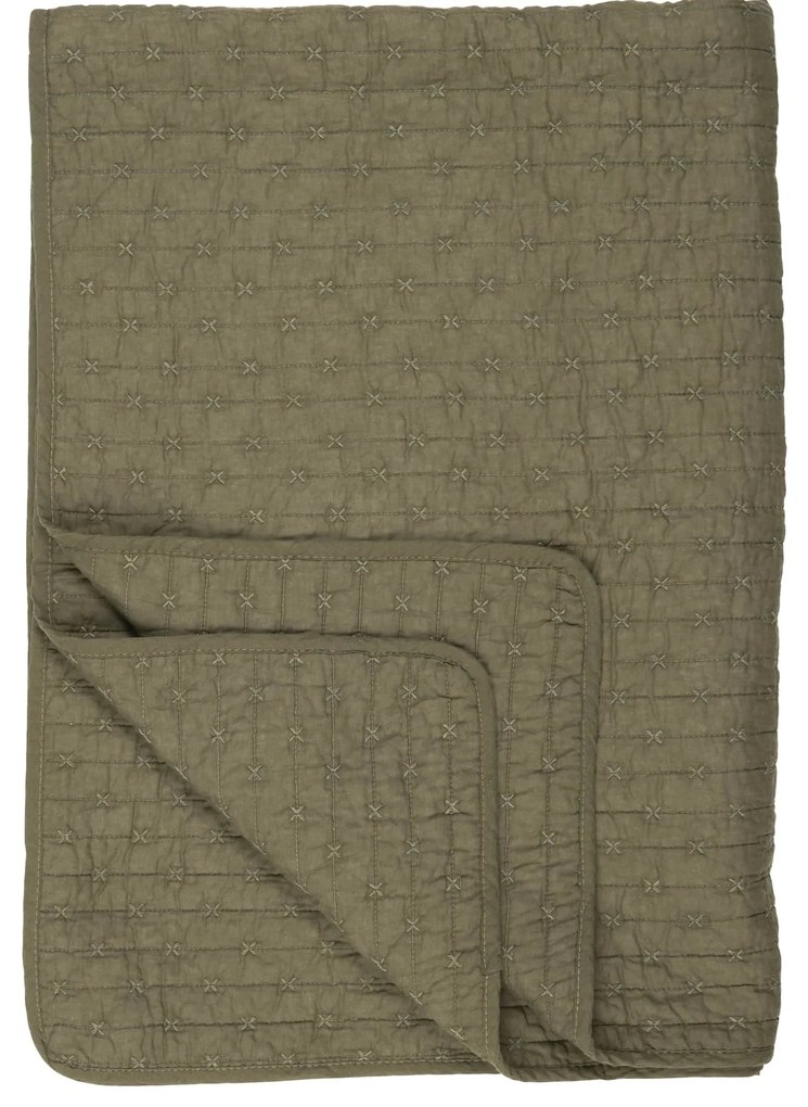 Ib Laursen Prešívaný prehoz Olive Cross Stitches 180 × 130 cm