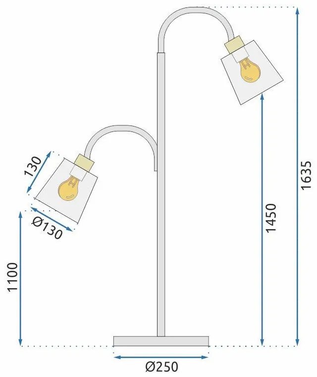 Toolight - Podlahová lampa APP924-2F, čierna, OSW-06328