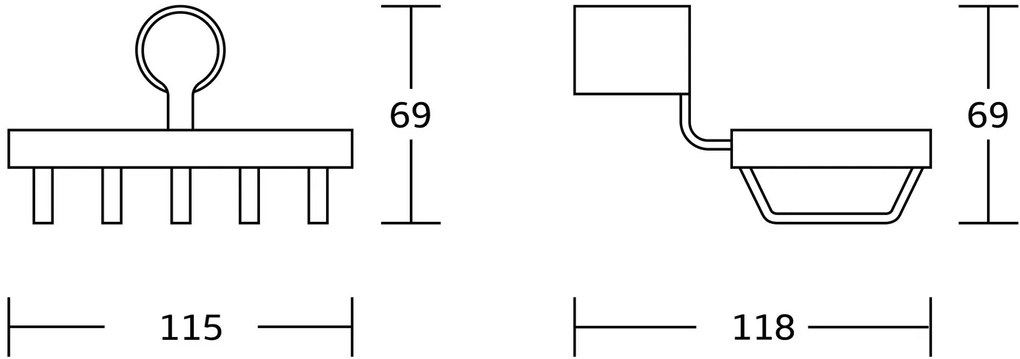 Mexen Base, nástenná mydelnička, čierna - zlatá lesklá, 7088251-57