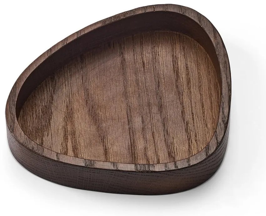 Hnedý dekoratívny drevený úložný box 14x12,5x3 cm Curve S – LIND DNA