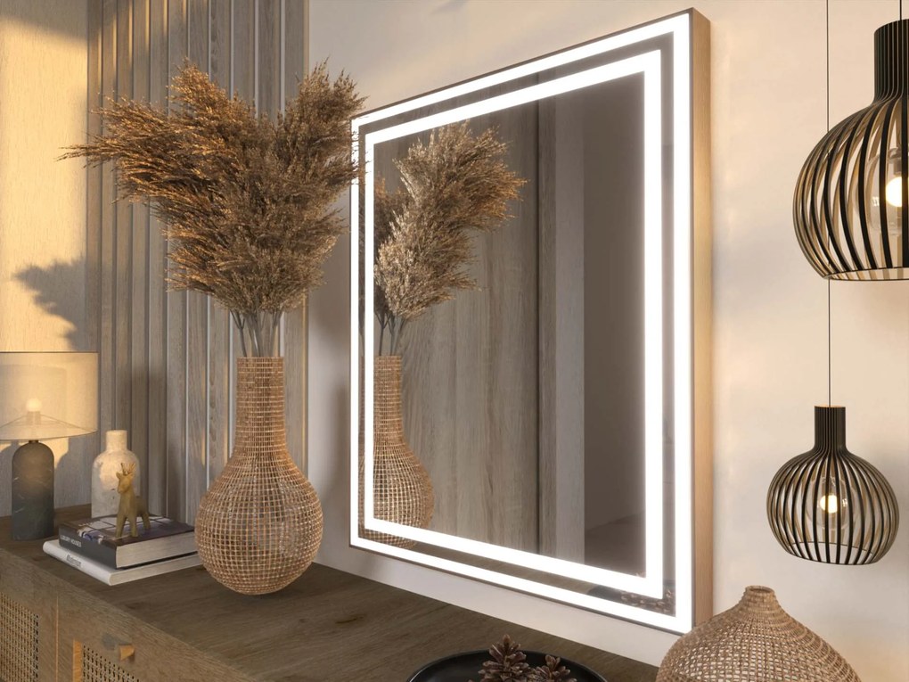 LED zrkadlo v ráme do kúpeľne M3