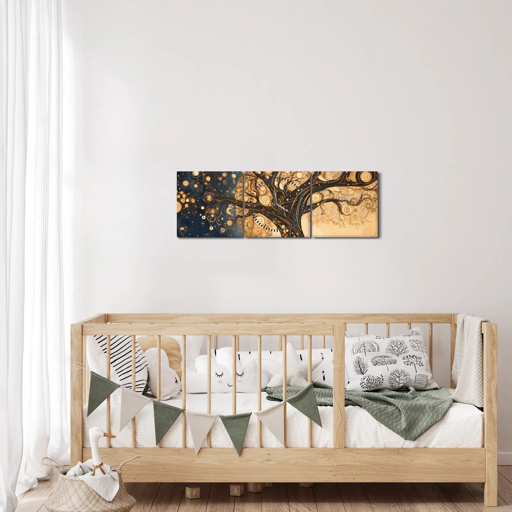 Obraz – Surrealistický strom (s hodinami) (90x30 cm)