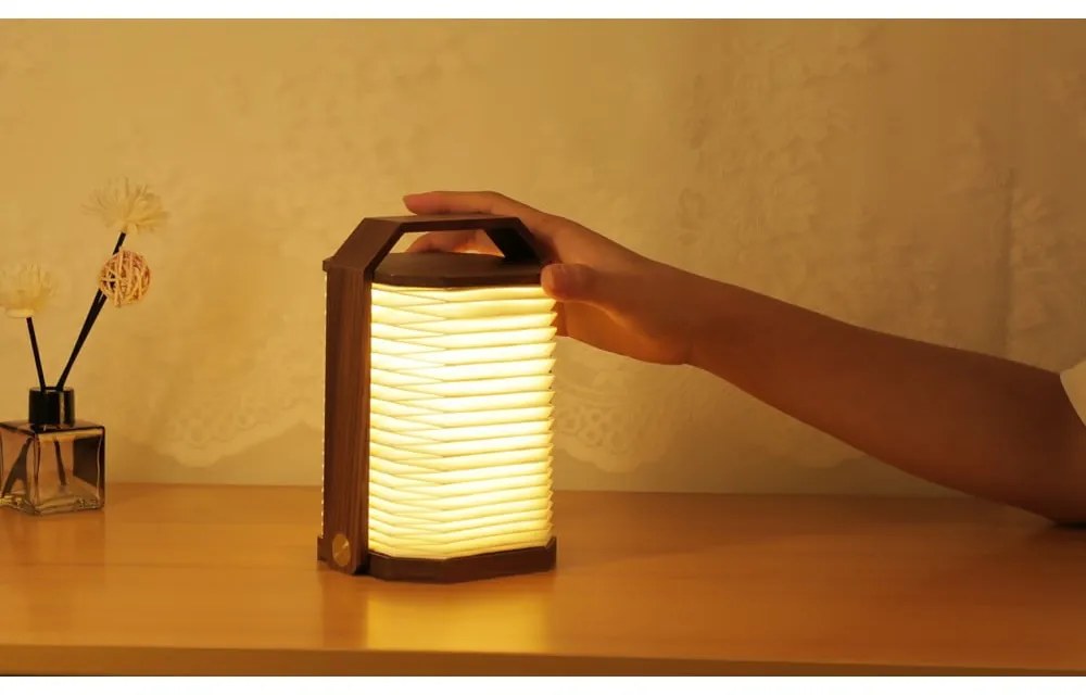 Biela/tmavo prírodná svetelná dekorácia na USB Origami – Gingko