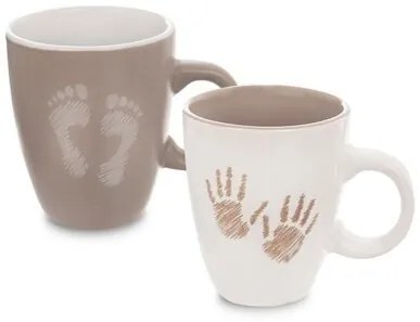 Orion 2-dielna sada keramických hrnčekov Hands and Feet, 140 ml