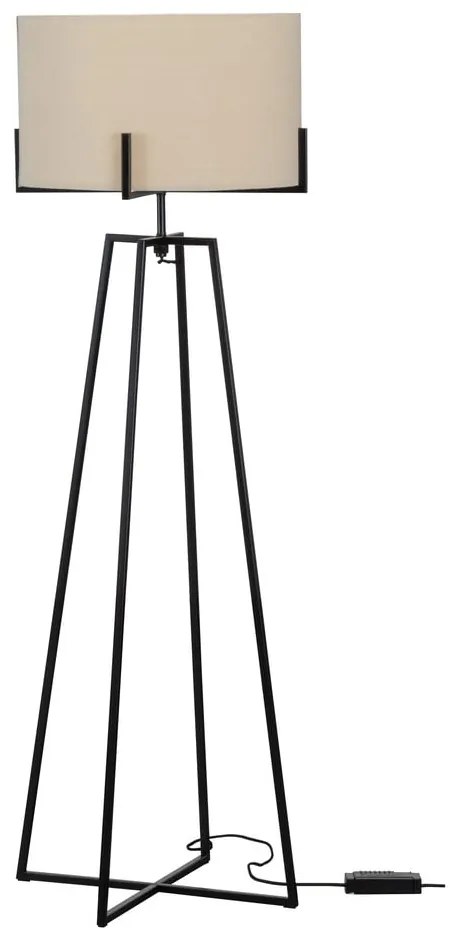 Béžová stojacia lampa s textilným tienidlom (výška 160 cm) Holly – WOOOD