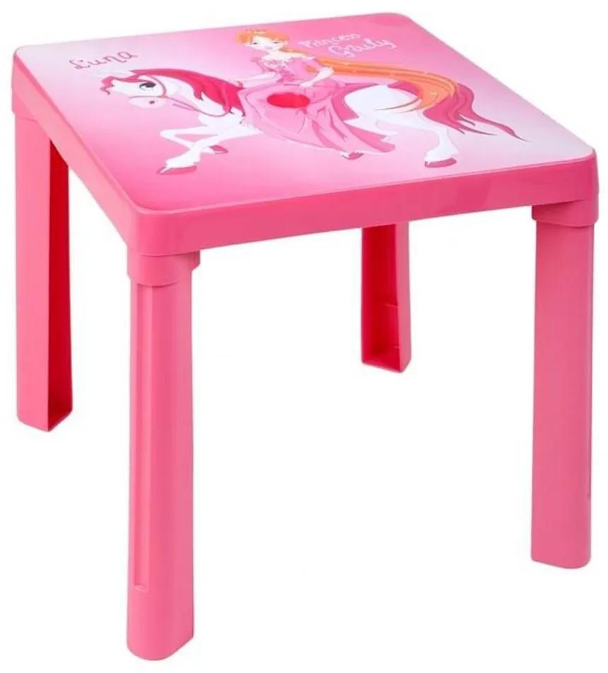 Detský záhradný nábytok - Plastový stôl ružový