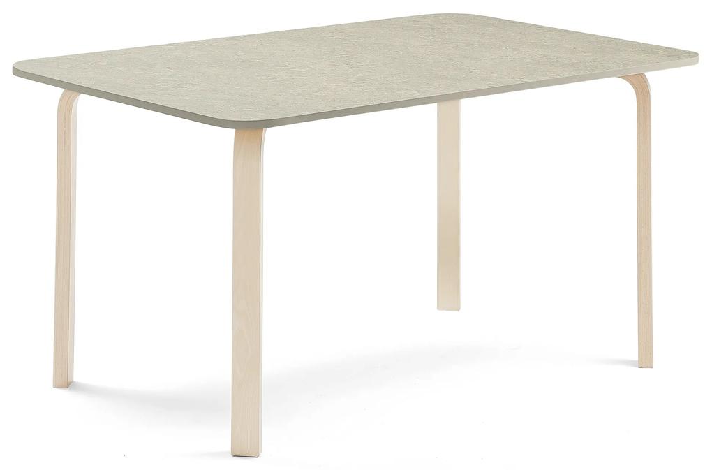 Stôl ELTON, 1800x800x710 mm, linoleum - šedá, breza