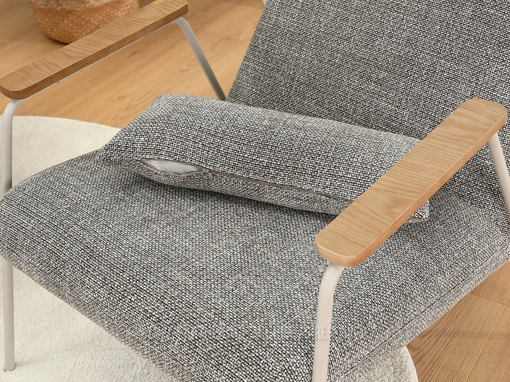 Kreslo Elba (sivobéžová + dub). Akcia -19%. Vlastná spoľahlivá doprava až k Vám domov. 1110001