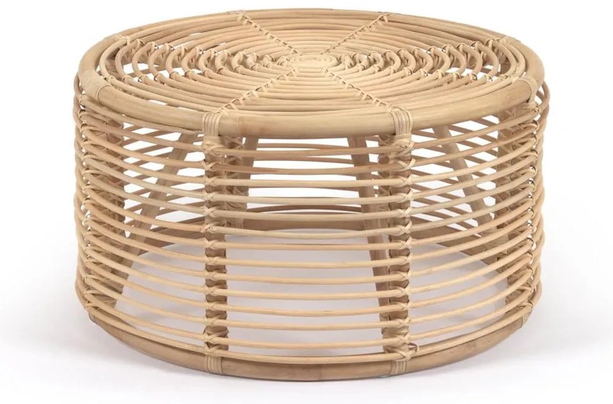 Ratanový okrúhly konferenčný stolík v prírodnej farbe ø 66 cm Kohana – Kave Home