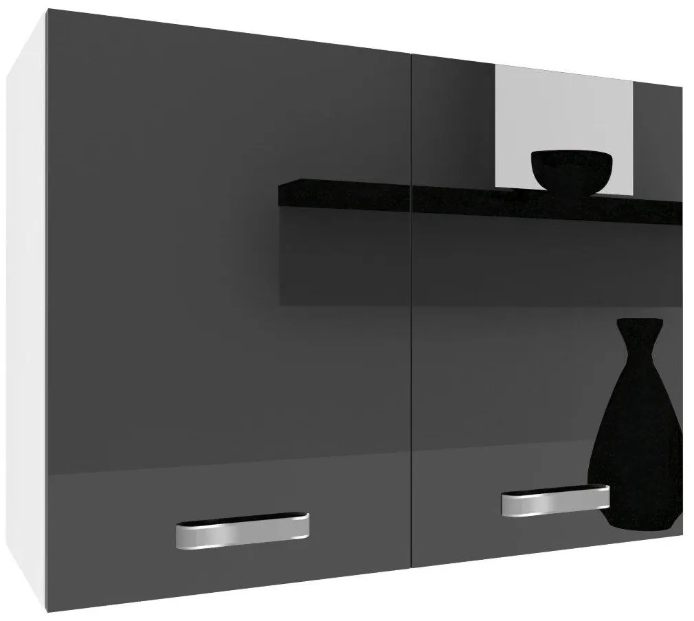 Kuchynská skrinka Belini horná 80 cm čierny lesk INF SG80/1/WT/B/0/F