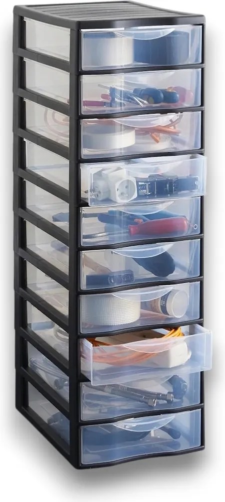 SUNDIS Úložný box s 10 zásuvkami, antracit, OFFICEMIX A4 10A