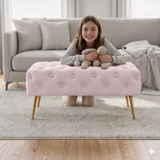 Taburetka MADRID púdrovo ružová