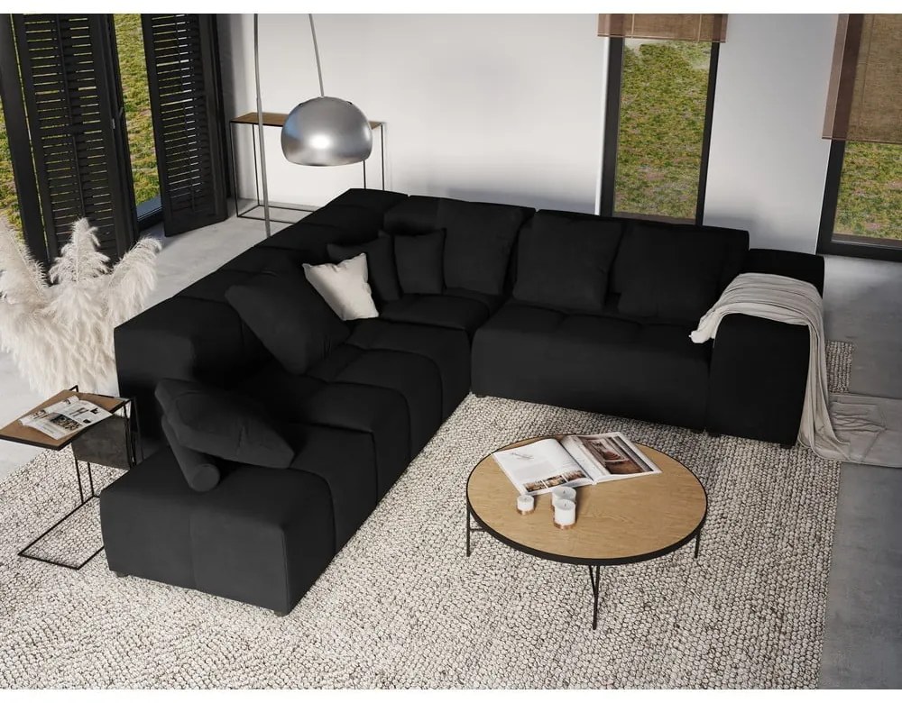 Čierny zamatový vankúš k modulárnej pohovke Rome Velvet - Cosmopolitan Design