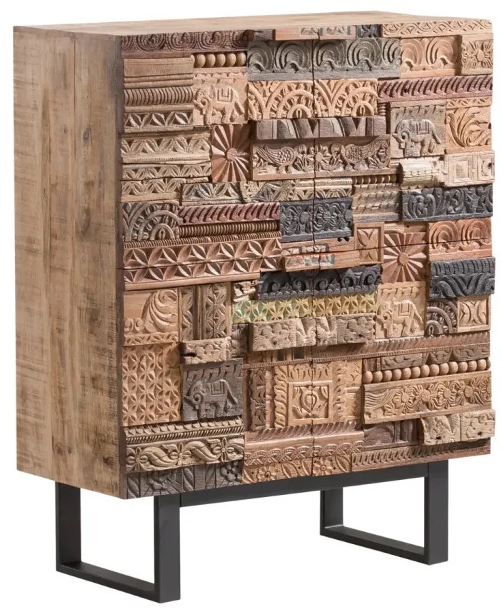 furniture-nabytek.cz - Masívna komoda Highboard v Grónsku z mangového dreva, lakovaná, hnedá