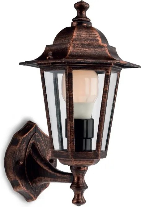Odlievaná hliníková exteriérová nástenná lampa LONDON 6101C Redo